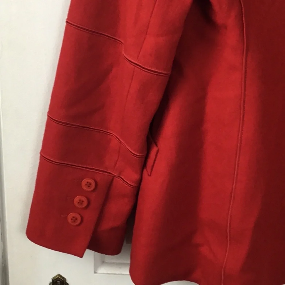 Harve Benard Red Wool Blend Blazer Jacket Vintage Petite